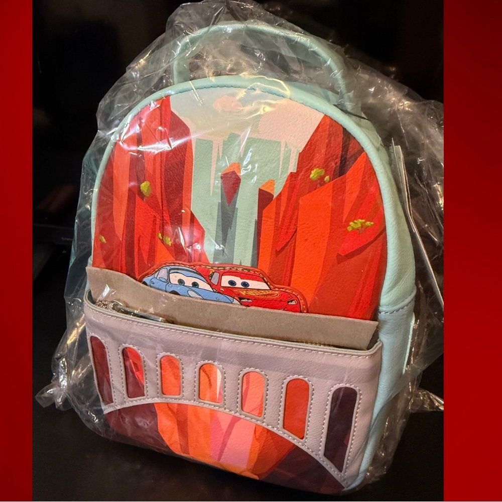 Loungefly Pixar Cars Firewall Falls Convertible Mini Backpack – Removable Straps